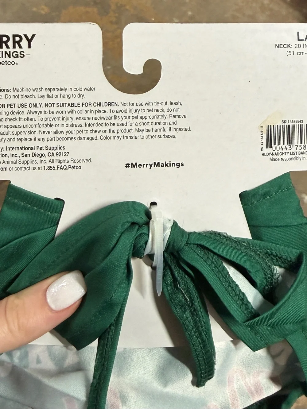 Pet Bandana green ‘ Santa’s Naughty List'